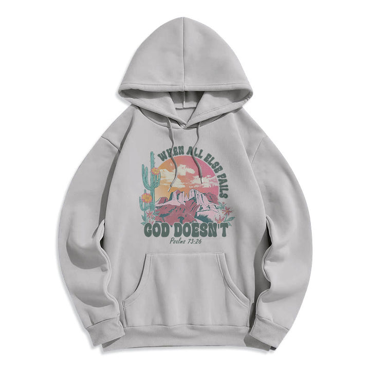 Christianartworkshop „Gott versagt nicht“-Mission Fleecegefütterter Polyester-Hoodie - Grau - 2XL - image 7