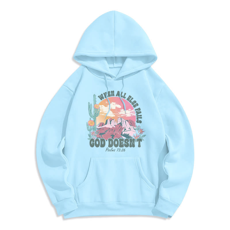 Christianartworkshop „Gott versagt nicht“-Mission Fleecegefütterter Polyester-Hoodie - Blau - 2XL - image 0