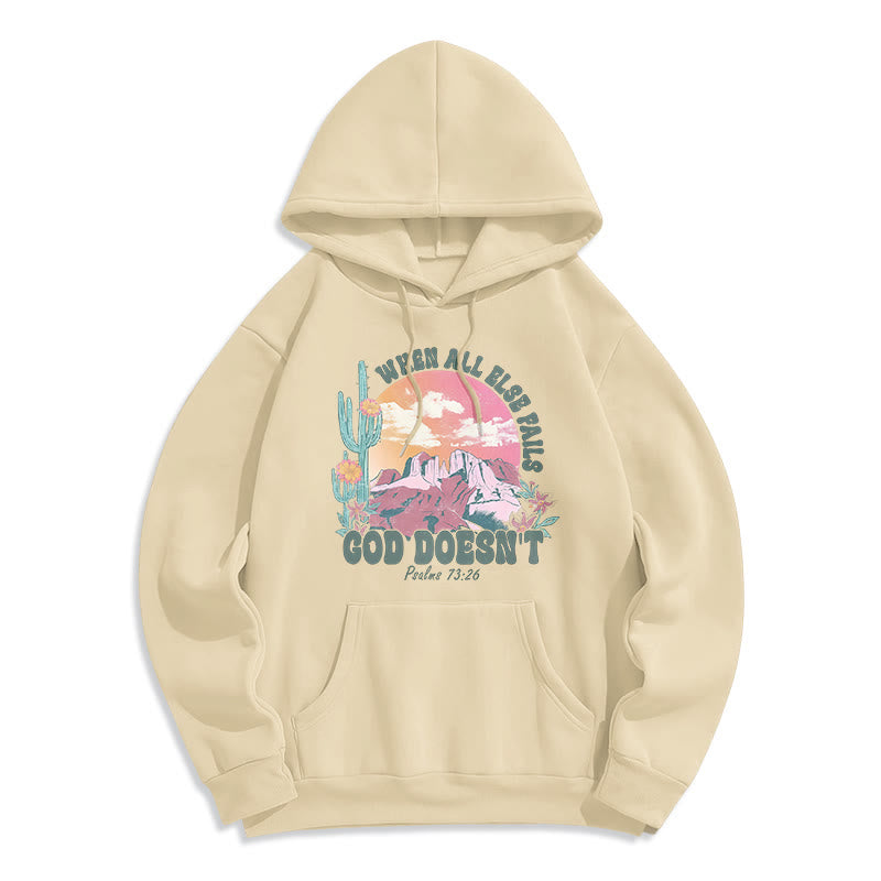 Christianartworkshop „Gott versagt nicht“-Mission Fleecegefütterter Polyester-Hoodie - Beige - 2XL - image 8