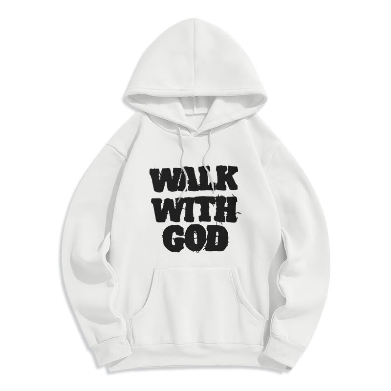 Christianartworkshop Walk With God Mission Fleecegefütterter Polyester-Hoodie - Weiß - 2XL - image 0