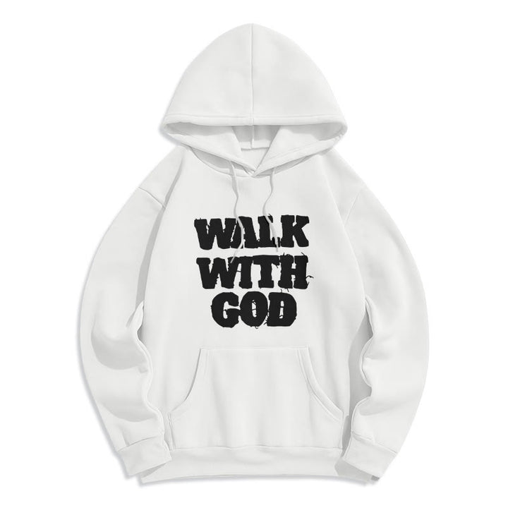 Christianartworkshop Walk With God Mission Fleecegefütterter Polyester-Hoodie - Weiß - 2XL - image 0