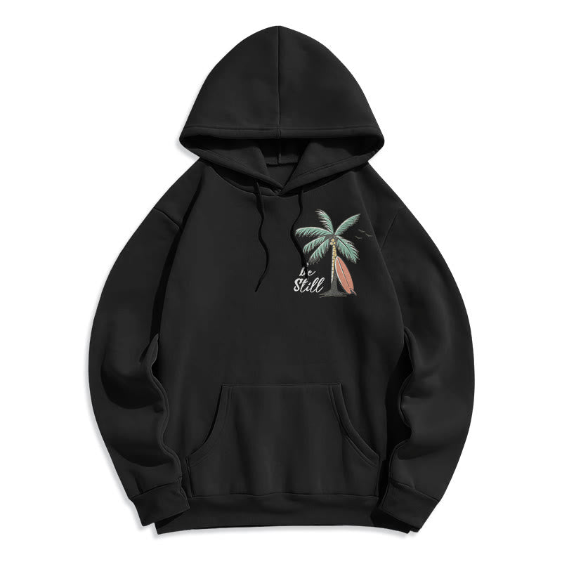 Christianartworkshop Bibelvers & Küstenmotiv „Sei still“ Fleecegefütterter Polyester-Hoodie - image 1