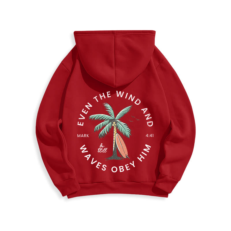 Christianartworkshop Bibelvers & Küstenmotiv „Sei still“ Fleecegefütterter Polyester-Hoodie - image 11