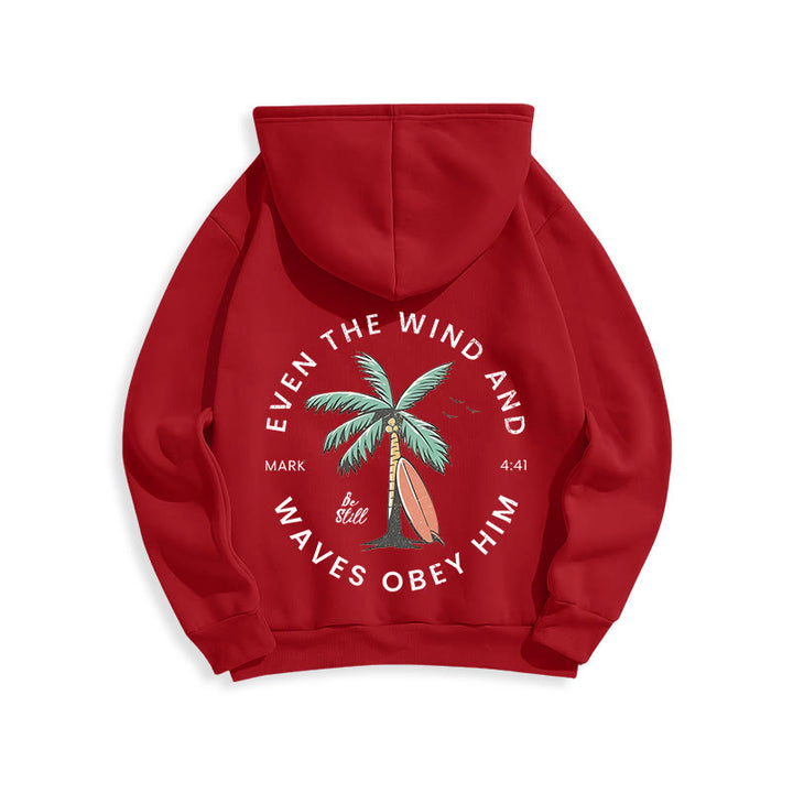 Christianartworkshop Bibelvers & Küstenmotiv „Sei still“ Fleecegefütterter Polyester-Hoodie - image 11