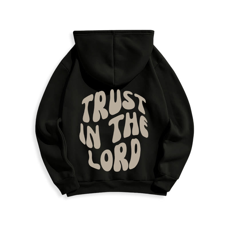Christianartworkshop Vertrauen Sie auf den Herrn – Fleecegefütterter Polyester-Hoodie - image 5