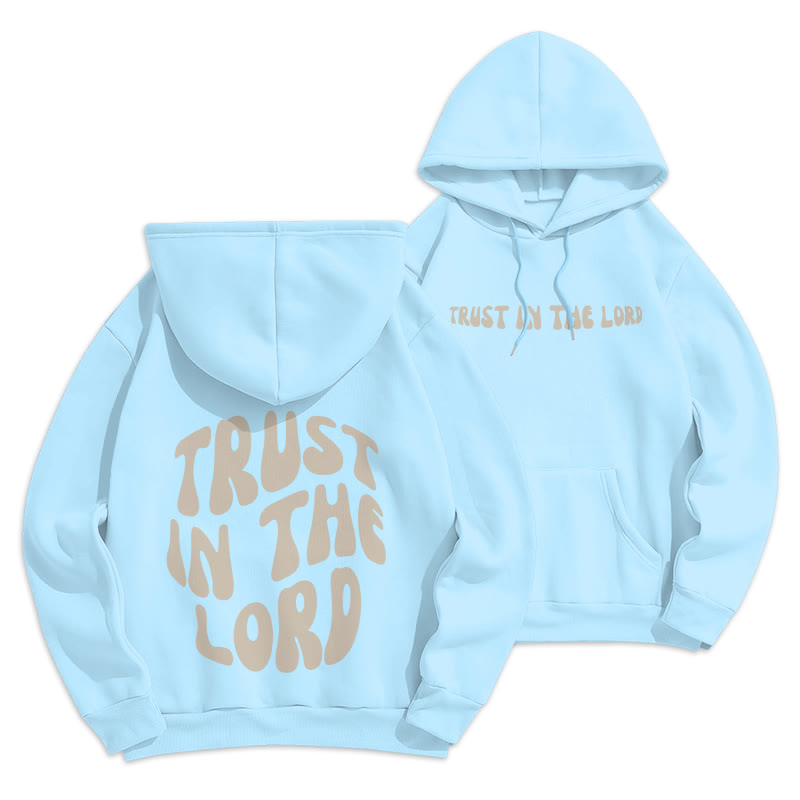 Christianartworkshop Vertrauen Sie auf den Herrn – Fleecegefütterter Polyester-Hoodie - Blau - 2XL - image 9