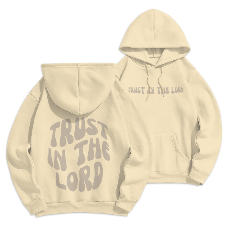 Christianartworkshop Vertrauen Sie auf den Herrn – Fleecegefütterter Polyester-Hoodie - Beige - 2XL - image 0