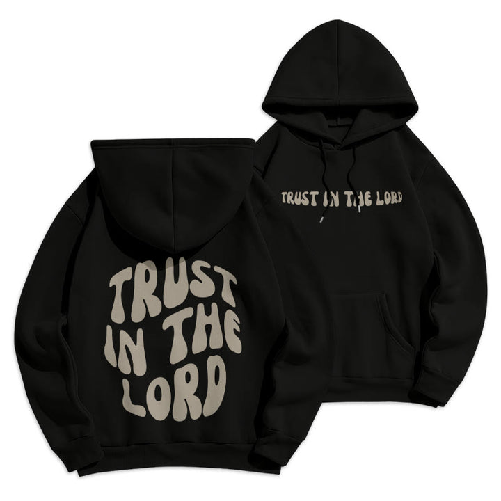 Christianartworkshop Vertrauen Sie auf den Herrn – Fleecegefütterter Polyester-Hoodie - Schwarz - 2XL - image 3