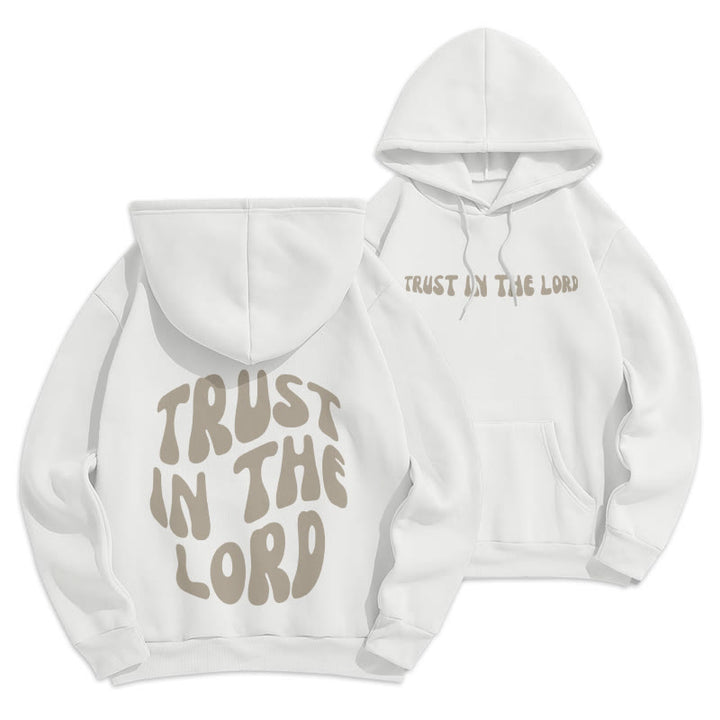 Christianartworkshop Vertrauen Sie auf den Herrn – Fleecegefütterter Polyester-Hoodie - Weiß - 2XL - image 6