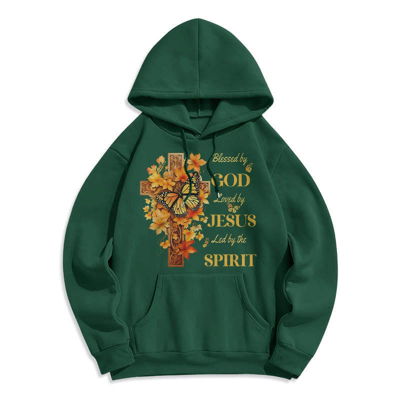 Christianartworkshop „Von Gott gesegnet“ – Fleecegefütterter Polyester-Hoodie - Grün - 2XL - image 7