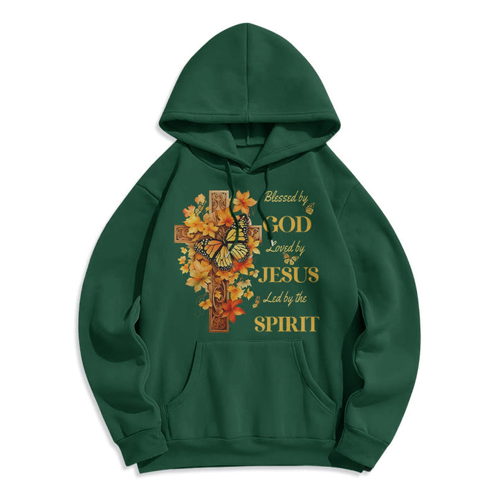 Christianartworkshop „Von Gott gesegnet“ – Fleecegefütterter Polyester-Hoodie - Grün - 2XL - image 7