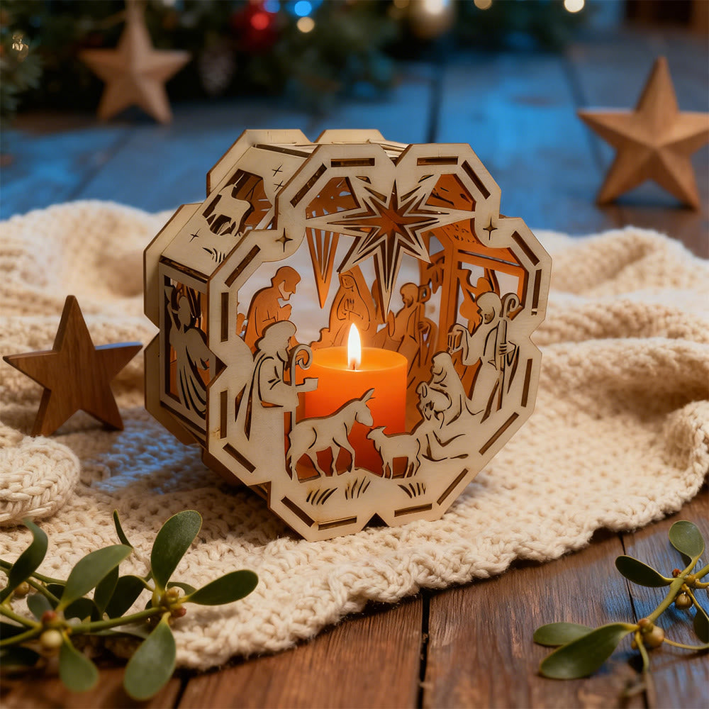 Christliche Krippendekoration mit Kerzenlicht: Glaubensvolles Leuchten für weihnachtliche Räume - image 3