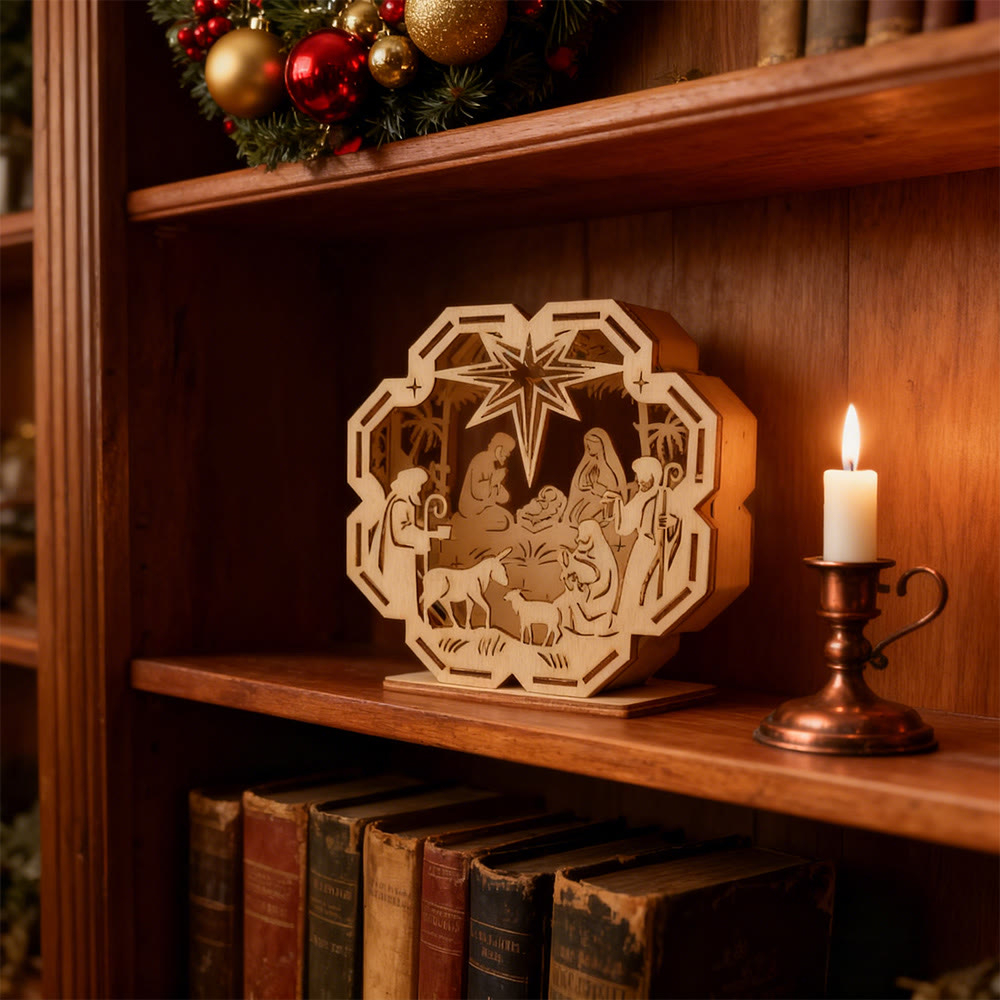Christliche Krippendekoration mit Kerzenlicht: Glaubensvolles Leuchten für weihnachtliche Räume - image 5
