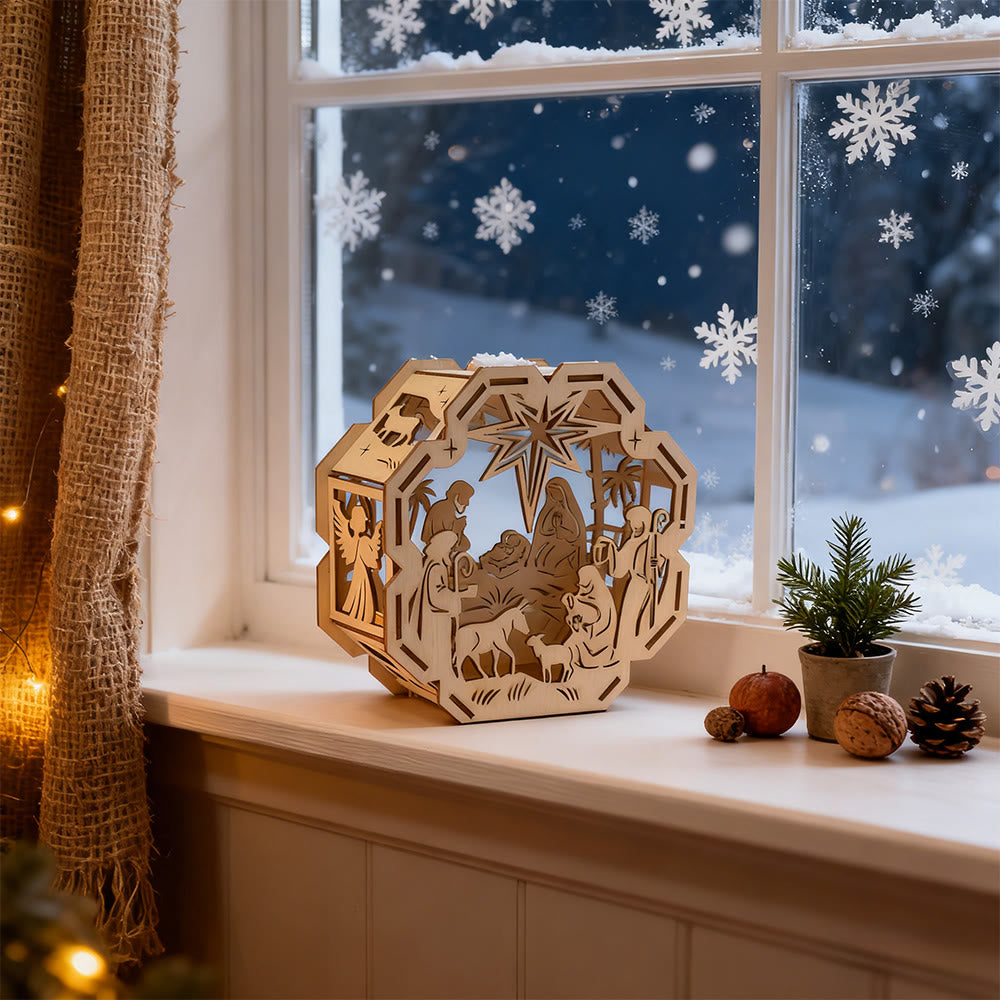 Christliche Krippendekoration mit Kerzenlicht: Glaubensvolles Leuchten für weihnachtliche Räume - image 1