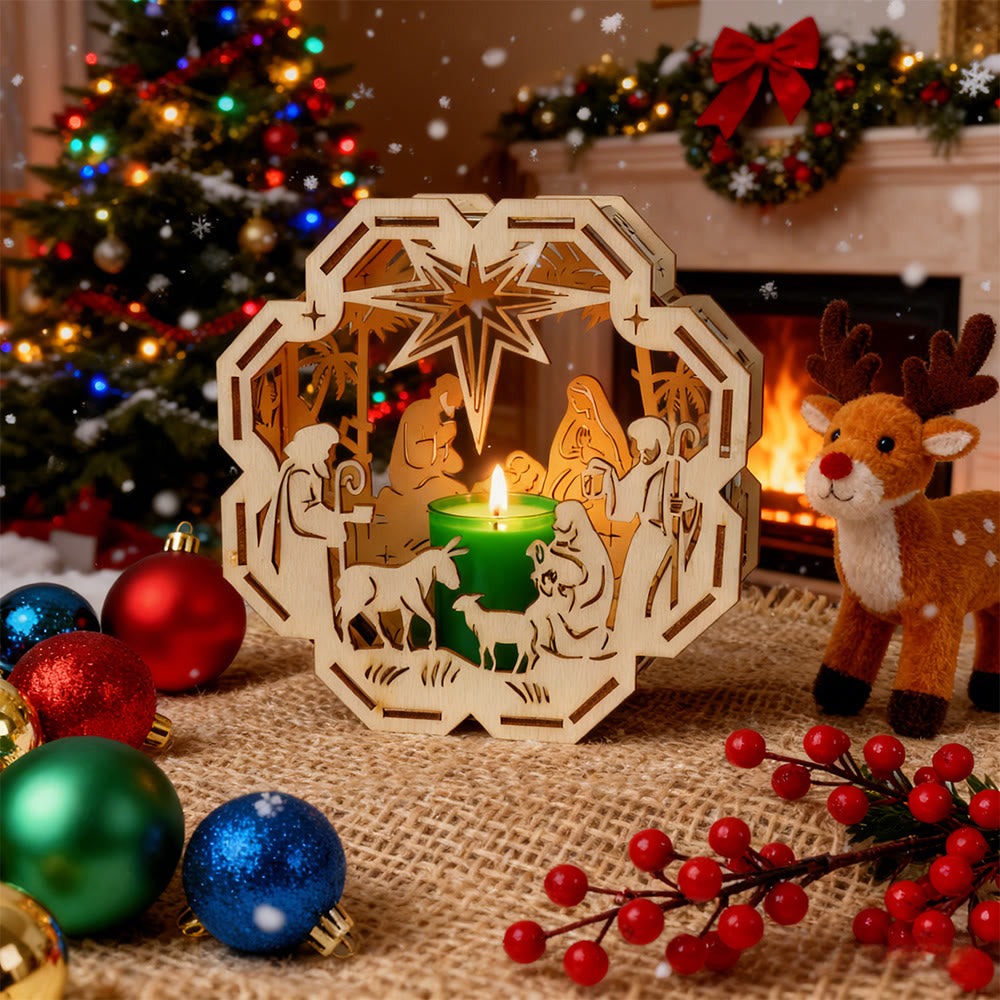 Christliche Krippendekoration mit Kerzenlicht: Glaubensvolles Leuchten für weihnachtliche Räume - image 4