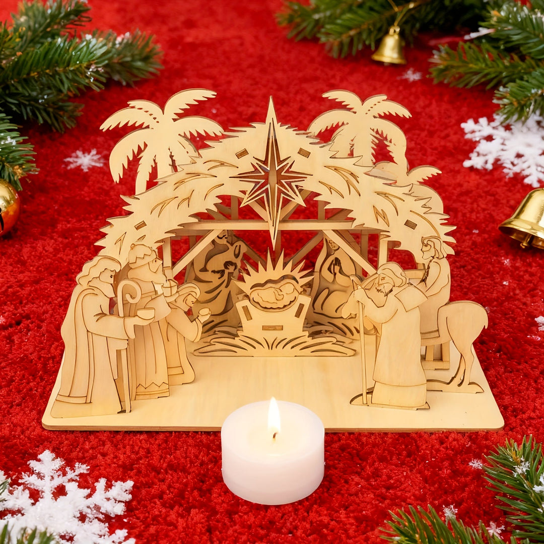 Christliche Kunstwerkstatt: Krippenfigur aus Holz – Heilige Geschichte & Festliche Andacht - Geburt - image 0