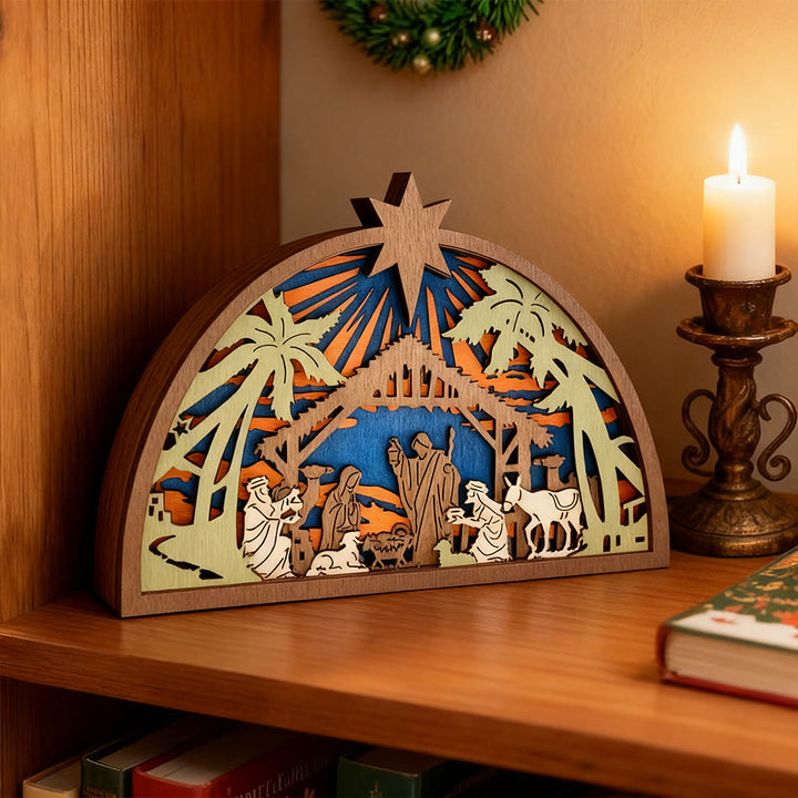 Christianartworkshop Mehrschichtige Krippenfigur aus Holz: Heilige Geschichte & Farbenfrohe Andacht - image 3