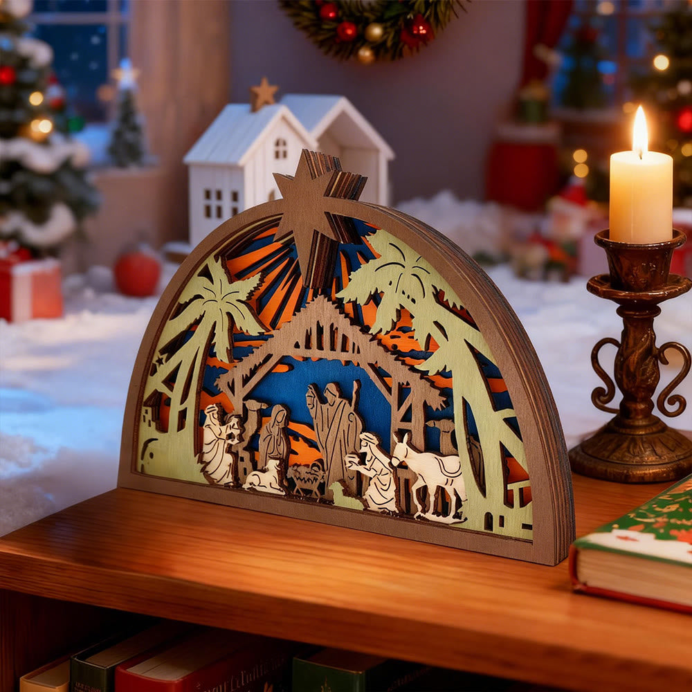 Christianartworkshop Mehrschichtige Krippenfigur aus Holz: Heilige Geschichte & Farbenfrohe Andacht - image 2