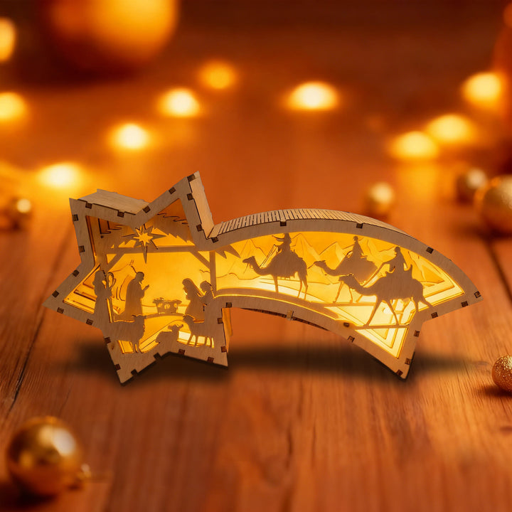 Sternförmige Krippendekoration aus Holz von Christianartworkshop: Heilige Geschichte & kunstvolle Andacht - image 4