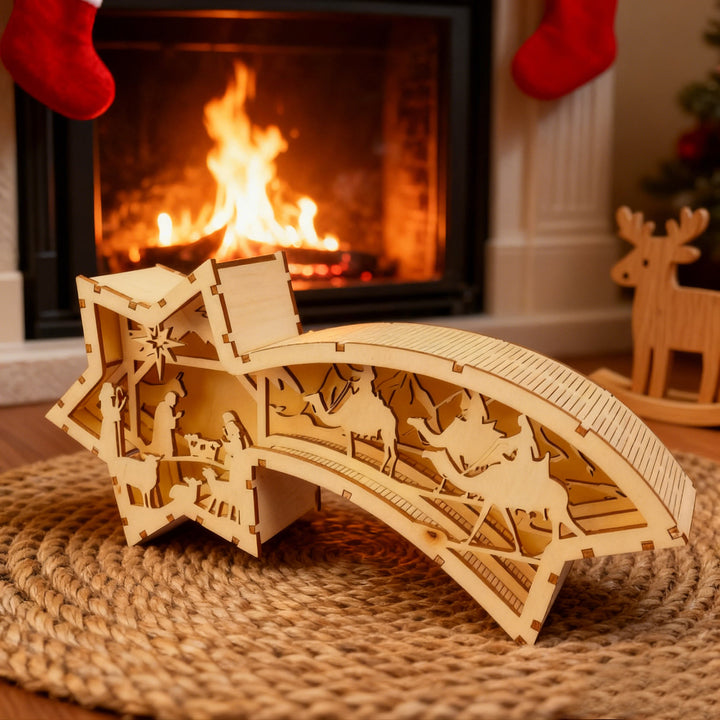 Sternförmige Krippendekoration aus Holz von Christianartworkshop: Heilige Geschichte & kunstvolle Andacht - image 6