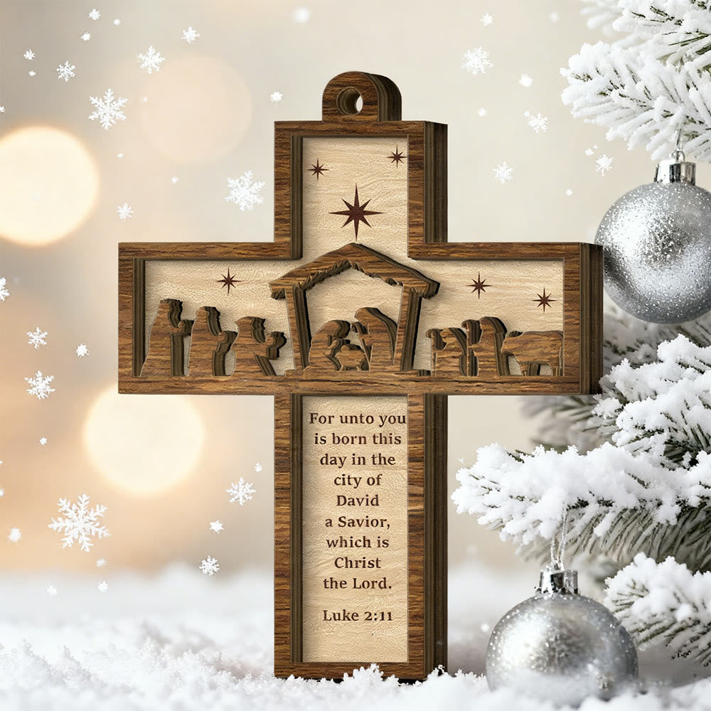 Christliche Kunstwerkstatt: Krippen-3D-Hängeornament: Heilige Geschichte & Bibelverse - image 1