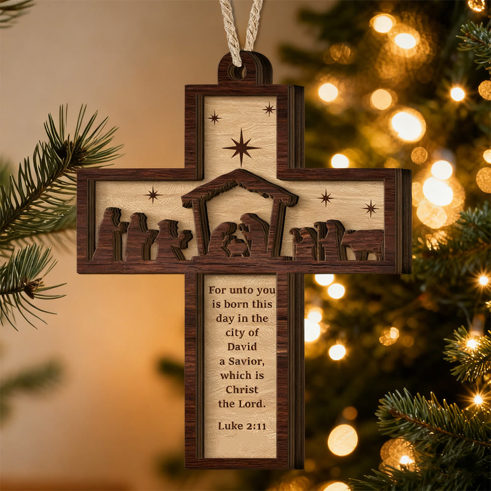 Christliche Kunstwerkstatt: Krippen-3D-Hängeornament: Heilige Geschichte & Bibelverse - Weihnachtsfest-1 - image 0