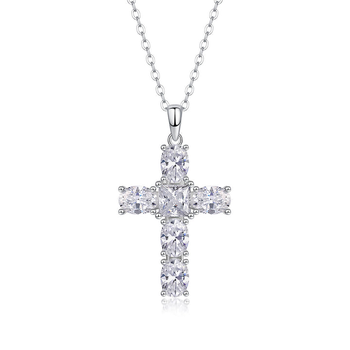 Christianartworkshop Kreuzkette aus Sterlingsilber mit Moissanit: Glaube, Eleganz und zeitloser Glanz - E - image 4
