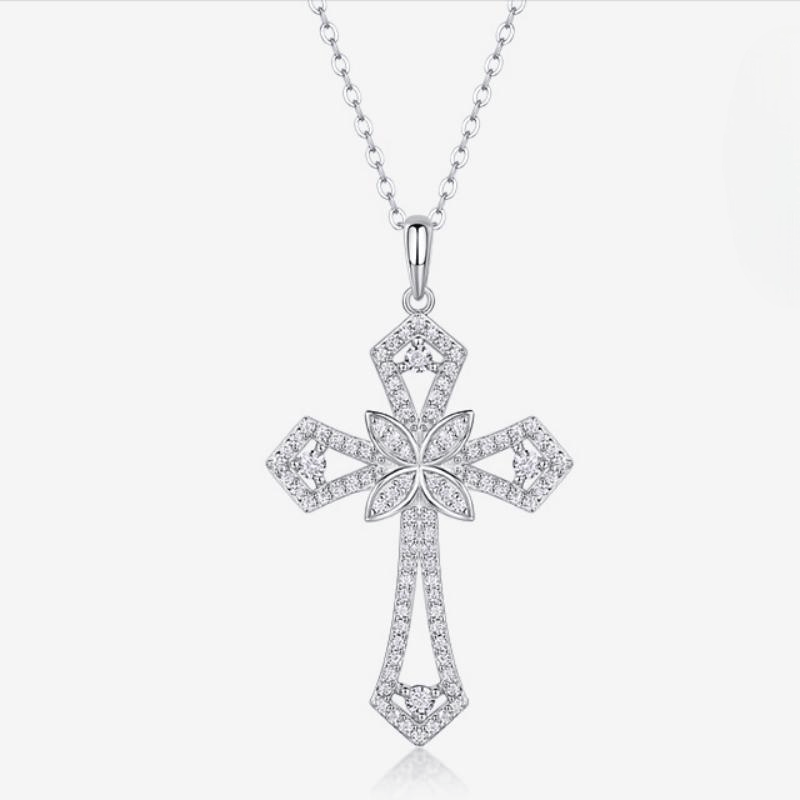 Christianartworkshop Kreuzkette aus Sterlingsilber mit Moissanit: Glaube, Eleganz und zeitloser Glanz - F - image 5