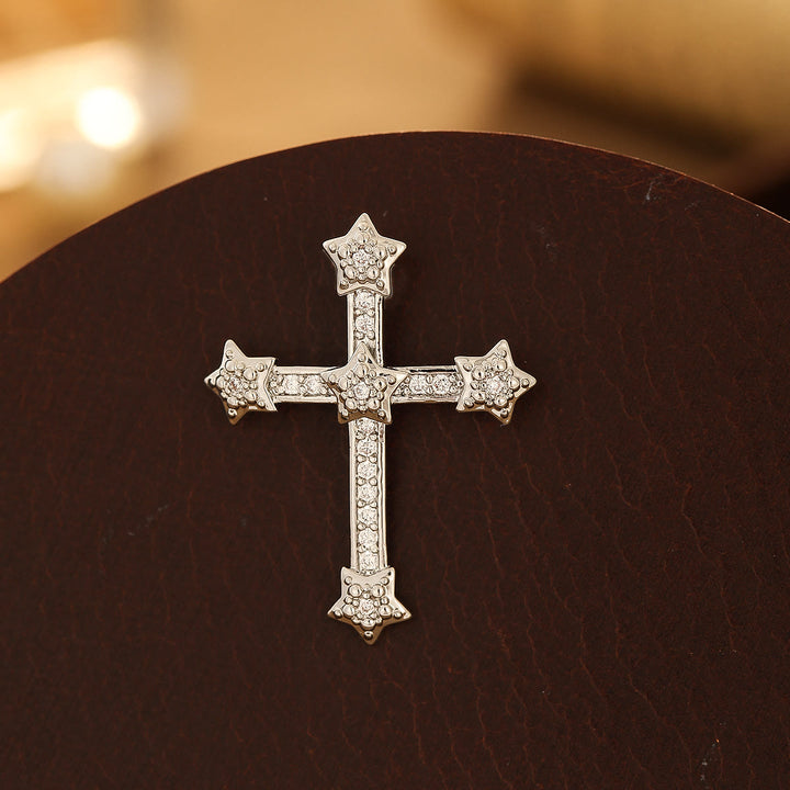 Christianartworkshop Kupferkreuz-Serie mit verschiedenen Designs: Vielfältige Stiloptionen für religiöse Kleidung - Sternenkreuz - Silber - image 4