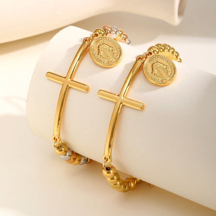 Christianartworkshop Kreuz- und Marienarmband: Spirituelles Symbol mit polierter Eleganz - image 2