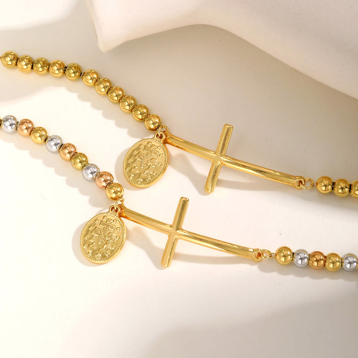 Christianartworkshop Kreuz- und Marienarmband: Spirituelles Symbol mit polierter Eleganz - image 4