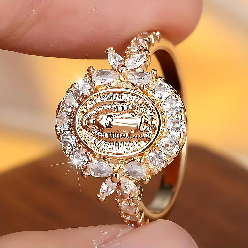 Christianartworkshop Eleganter Ring mit dem Emblem der Jungfrau Maria: Heiliges Detail für die tägliche Andacht - US 11 - image 0