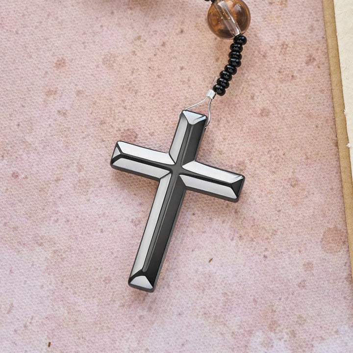 Christianartworkshop Rosenkranz mit farbwechselnden, leuchtenden Flammensteinperlen und Kreuz - image 13
