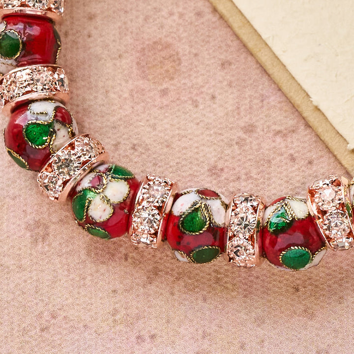 Christianartworkshop Emaille-Armband mit roten Perlen und Kreuz-Herz-Anhänger - image 6