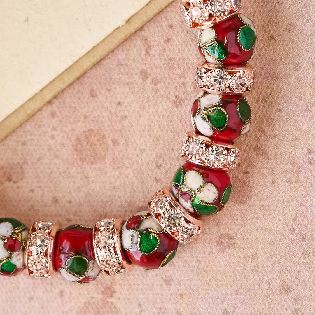Christianartworkshop Emaille-Armband mit roten Perlen und Kreuz-Herz-Anhänger - image 7
