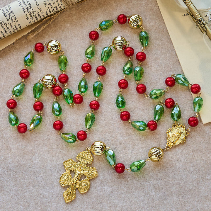 Christianartworkshop Vergebungskreuz geschmückter Weihnachtsrosenkranz: Treuer Begleiter & festliche Dekoration - image 5