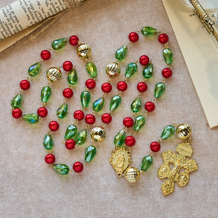 Christianartworkshop Vergebungskreuz geschmückter Weihnachtsrosenkranz: Treuer Begleiter & festliche Dekoration - image 4
