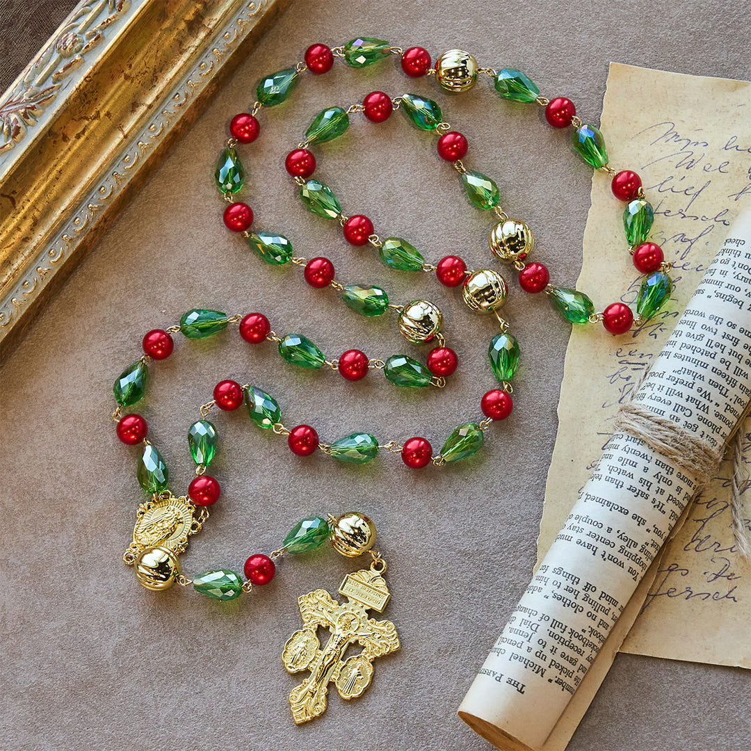 Weihnachtsgeschenk von Christianartworkshop: Vergebungskreuz, verzierter Weihnachtsrosenkranz: Treuer Begleiter & festliche Dekoration - image 6