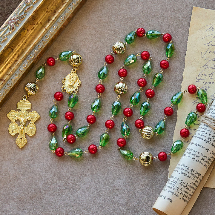 Weihnachtsgeschenk von Christianartworkshop: Vergebungskreuz, verzierter Weihnachtsrosenkranz: Treuer Begleiter & festliche Dekoration - image 5