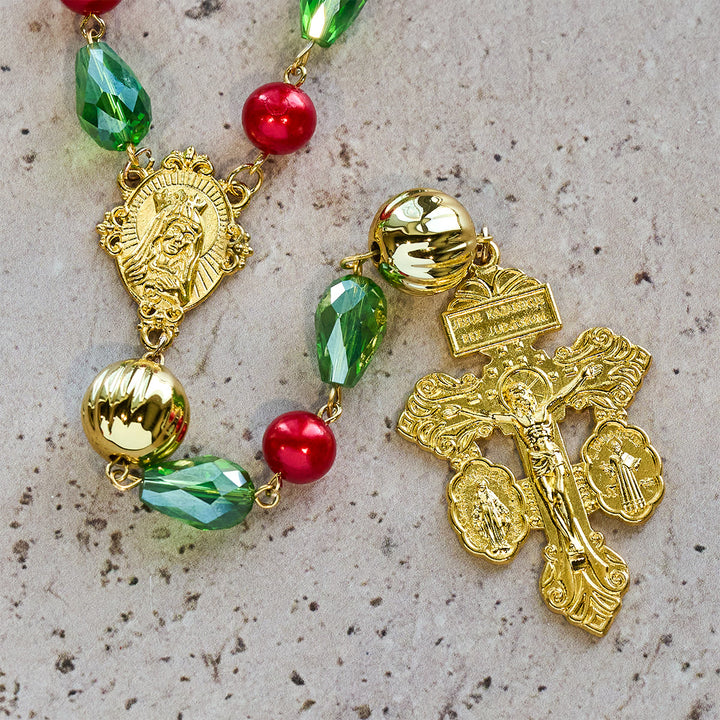 Weihnachtsgeschenk von Christianartworkshop: Vergebungskreuz, verzierter Weihnachtsrosenkranz: Treuer Begleiter & festliche Dekoration - image 8