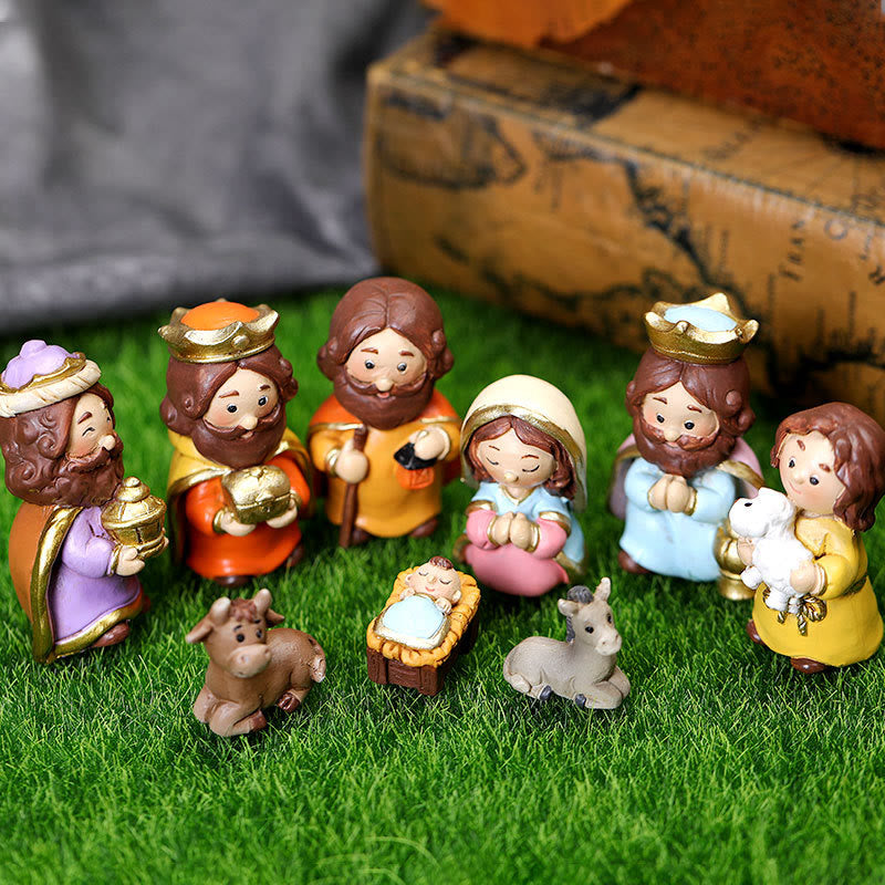 Christliche Krippenszene in zwei Farben: Weihnachtsschmuck mit festlichem Glauben und verspieltem Charme - Bunt - image 2