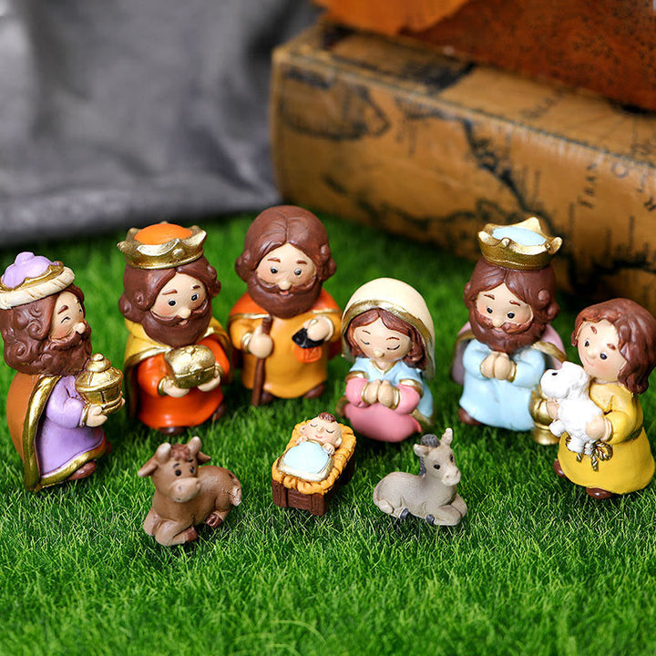 Christliche Krippenszene in zwei Farben: Weihnachtsschmuck mit festlichem Glauben und verspieltem Charme - Bunt - image 2