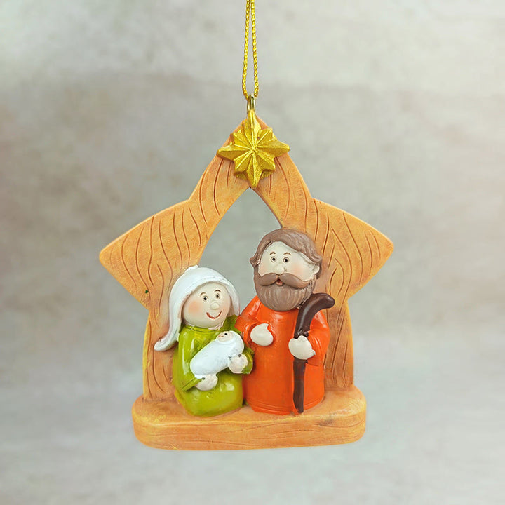 Christliche Kunstwerkstatt Heilige Familie Kreuz- und Sternornamente: Warme Glaubensakzente für Weihnachtsbäume - image 4