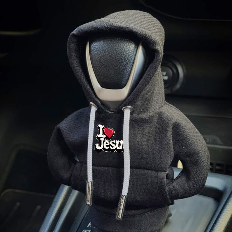 Personalisierbarer Hoodie-Schalthebelbezug von Christianartworkshop: Dein einzigartiger Glaube, unterwegs - image 1
