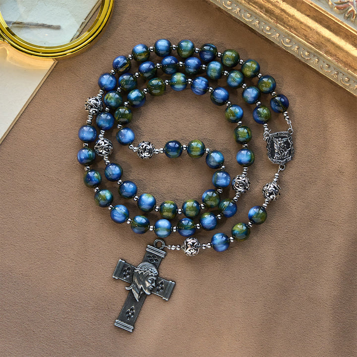 Christianartworkshop: Aufwendig verzierter Rosenkranz mit dem Heiligen Michael und Kreuz: Stille Gewissheit für das Gebet - image 5