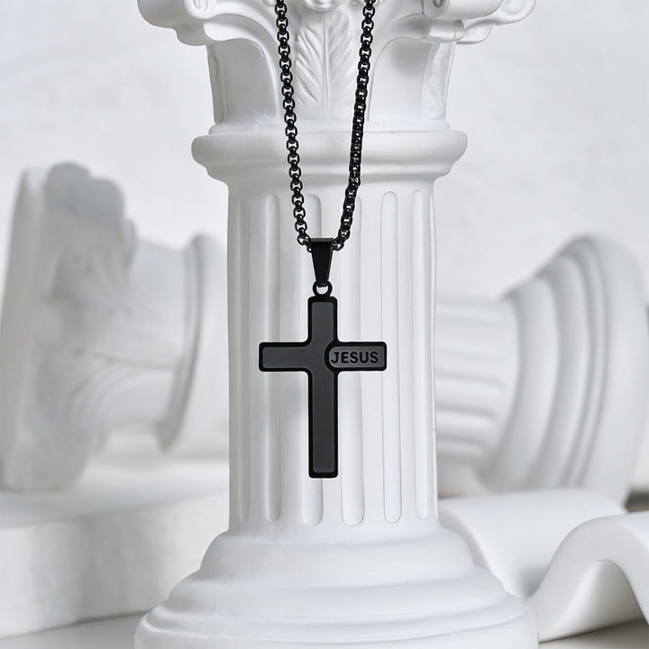 Minimalistische Kreuzkette mit „JESUS“-Detail von Christianartworkshop: Schlichter Ausdruck des Glaubens - image 11