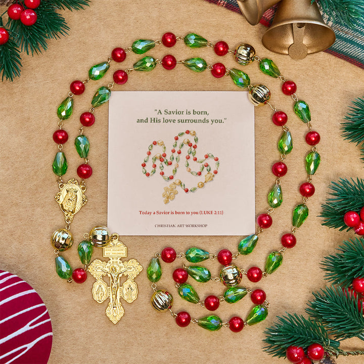 Weihnachtsgeschenk von Christianartworkshop: Vergebungskreuz, verzierter Weihnachtsrosenkranz: Treuer Begleiter & festliche Dekoration - Lukas 2,11 - image 0