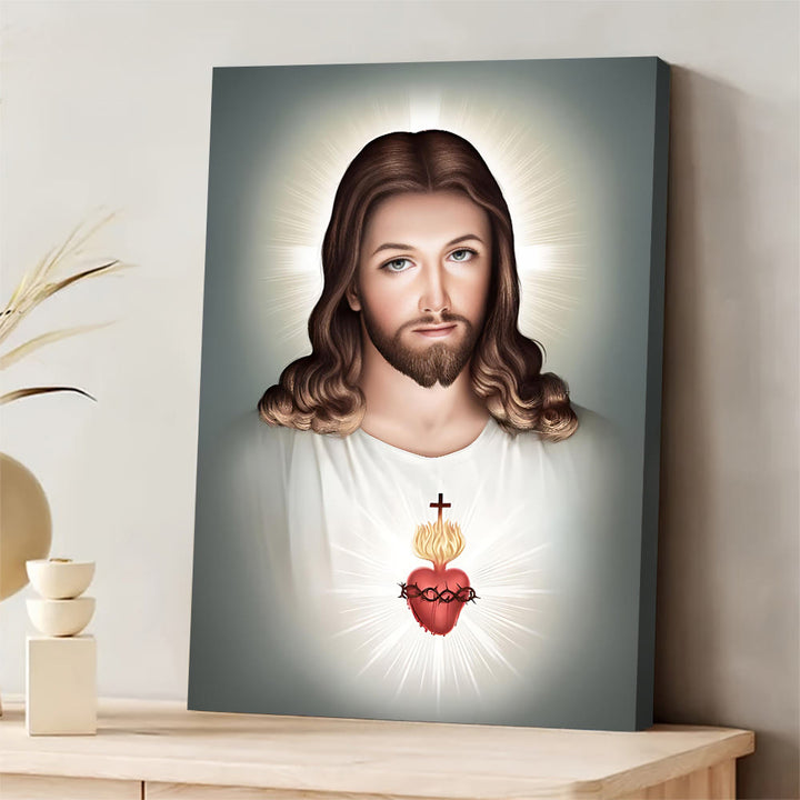 Christianartworkshop Jesus mit dem Heiligen Herzen Wandbild: Sanfter Glaube für die Heimdekoration - image 2