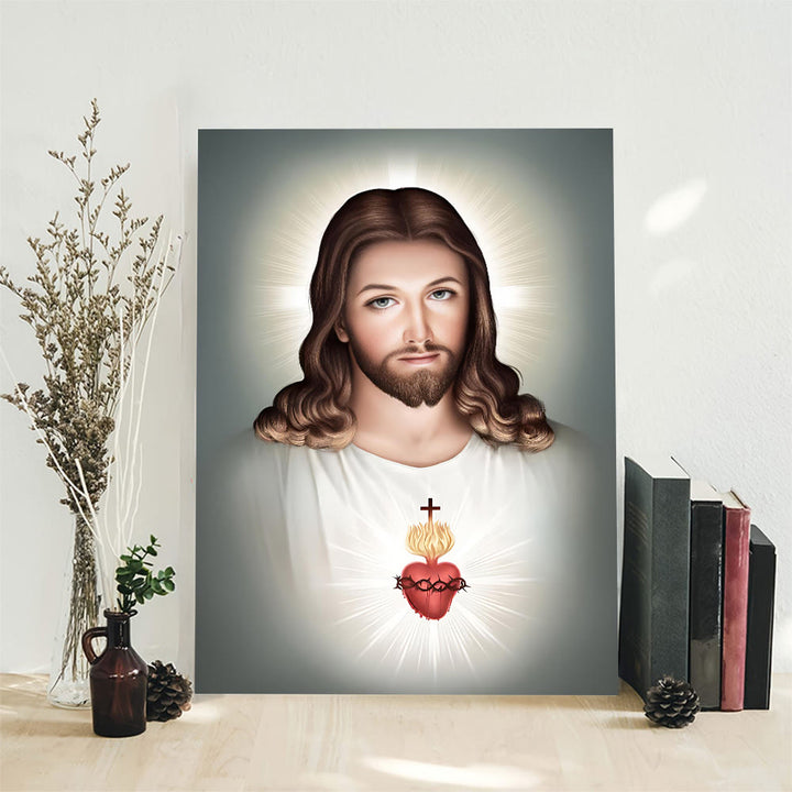 Christianartworkshop Jesus mit dem Heiligen Herzen Wandbild: Sanfter Glaube für die Heimdekoration - image 4