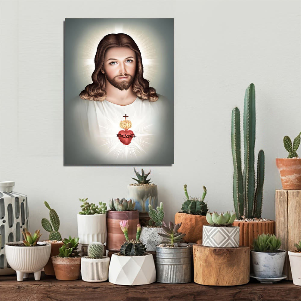 Christianartworkshop Jesus mit dem Heiligen Herzen Wandbild: Sanfter Glaube für die Heimdekoration - image 3
